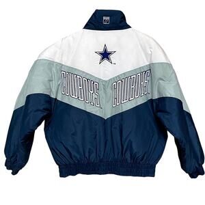 Dallas Cowboys XL Puffer Jacket | 90s Logo 7, Rare Vintage NFL Streetwear Retro